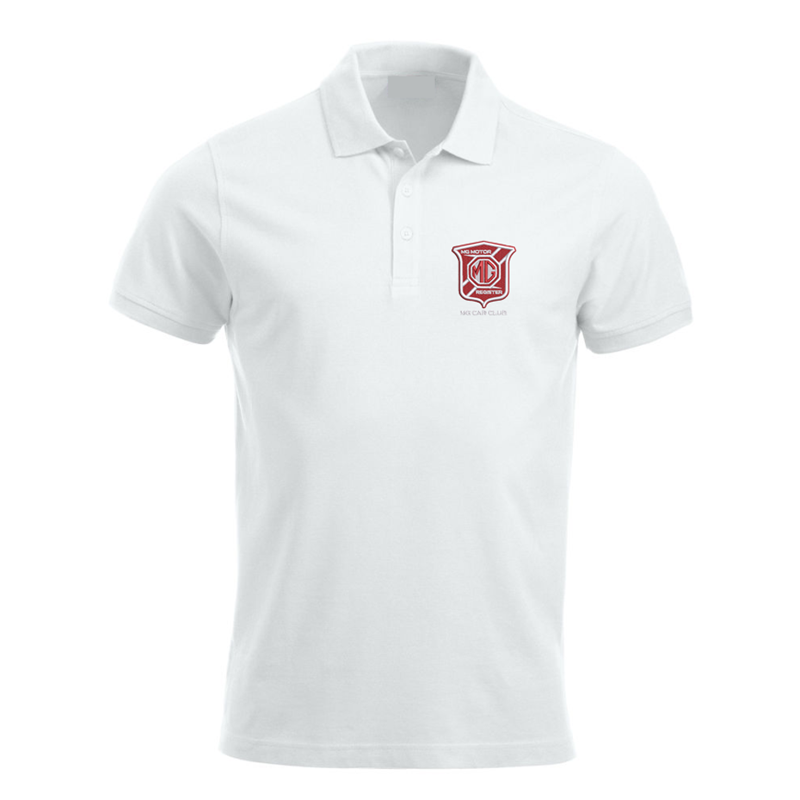 Polycotton poloshirt with embroidered logo to left breast.