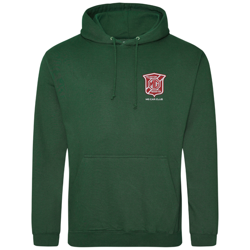 Overhead hooded sweatshirt with embroidered logo to left breast.