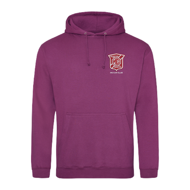 Overhead hooded sweatshirt with embroidered logo to left breast.