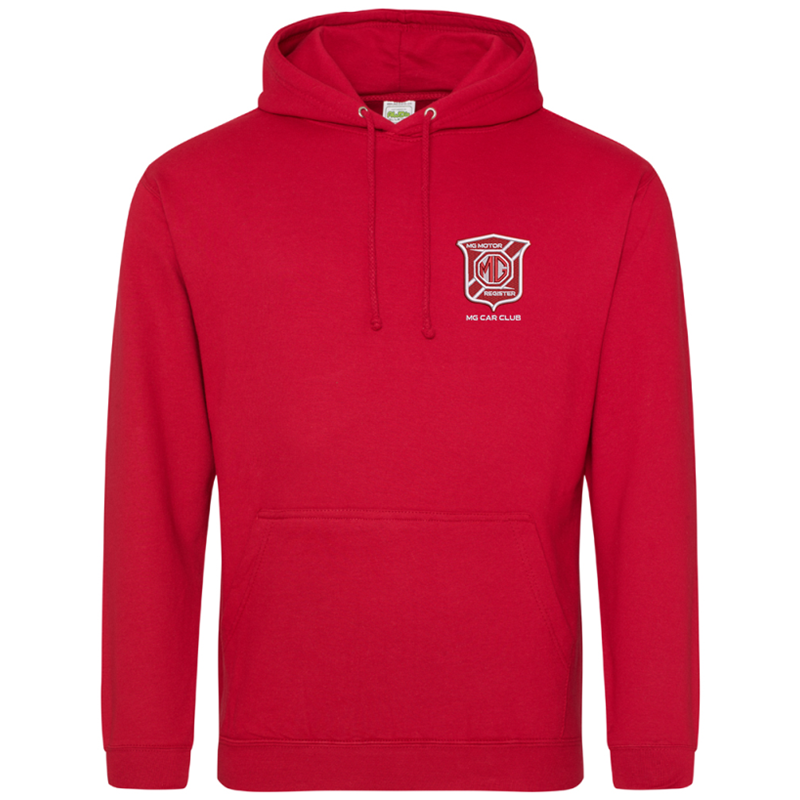 Overhead hooded sweatshirt with embroidered logo to left breast.