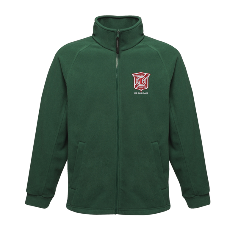 Full zip fleece jacket with embroidered logo to left breast.