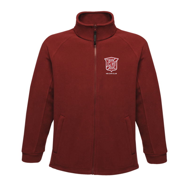 Full zip fleece jacket with embroidered logo to left breast.