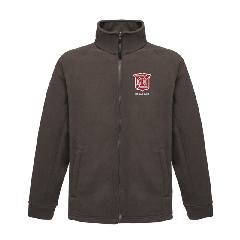 Full zip fleece jacket with embroidered logo to left breast.