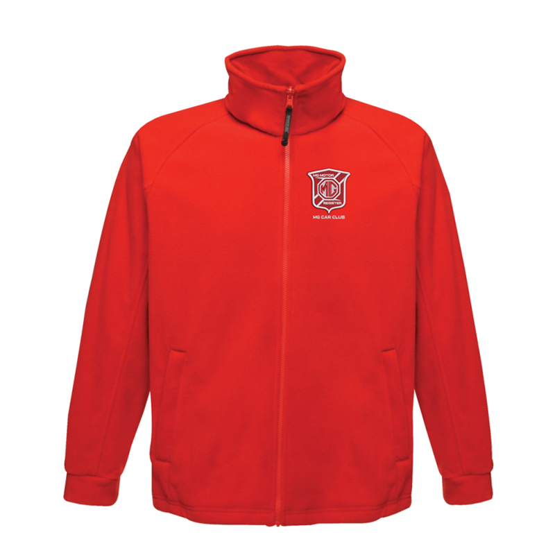 Full zip fleece jacket with embroidered logo to left breast.