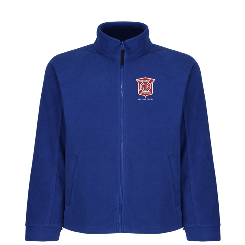 Full zip fleece jacket with embroidered logo to left breast.