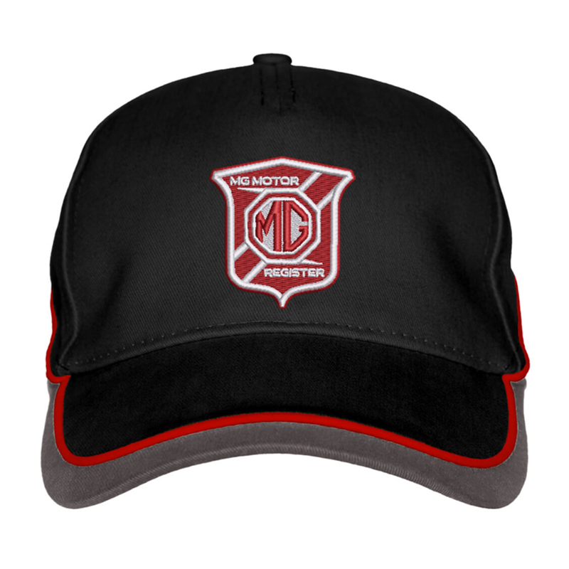 Contrast styled cap with embroidered logo to front.