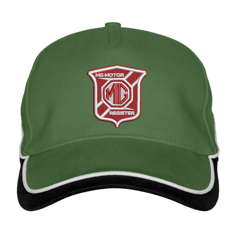Contrast styled cap with embroidered logo to front.