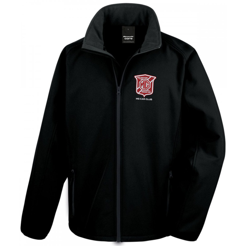 Colours soft shell jacket with embroidered logo.