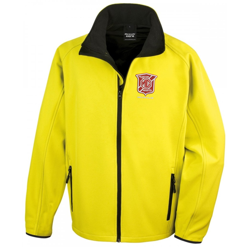 Colours soft shell jacket with embroidered logo.
