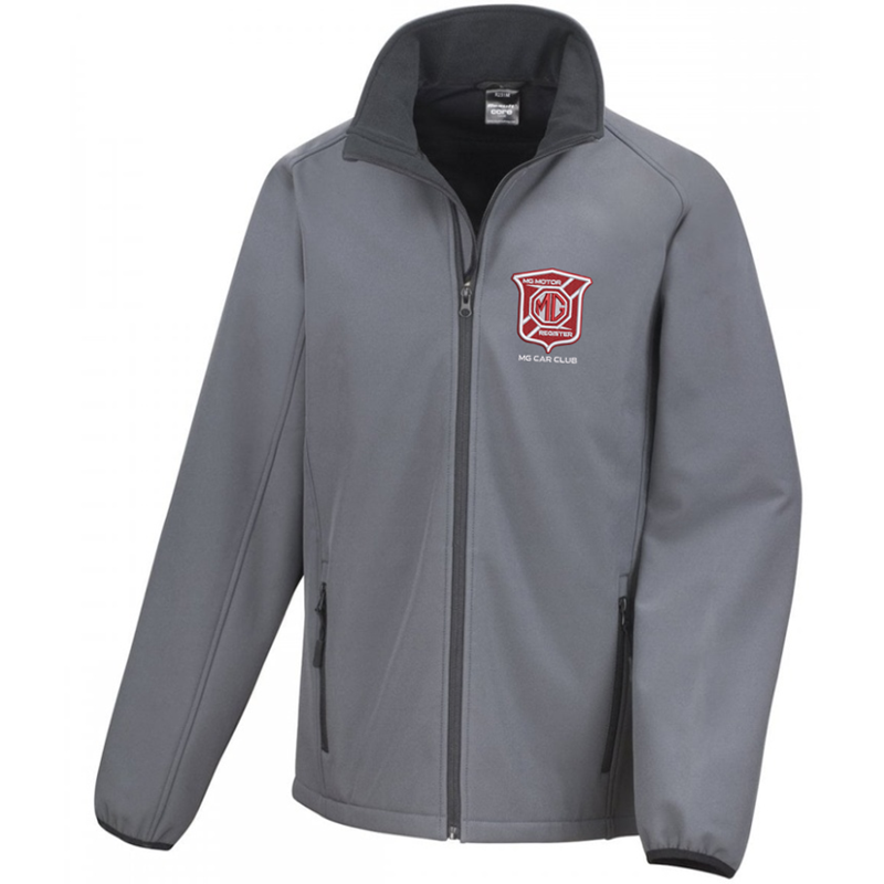Colours soft shell jacket with embroidered logo.