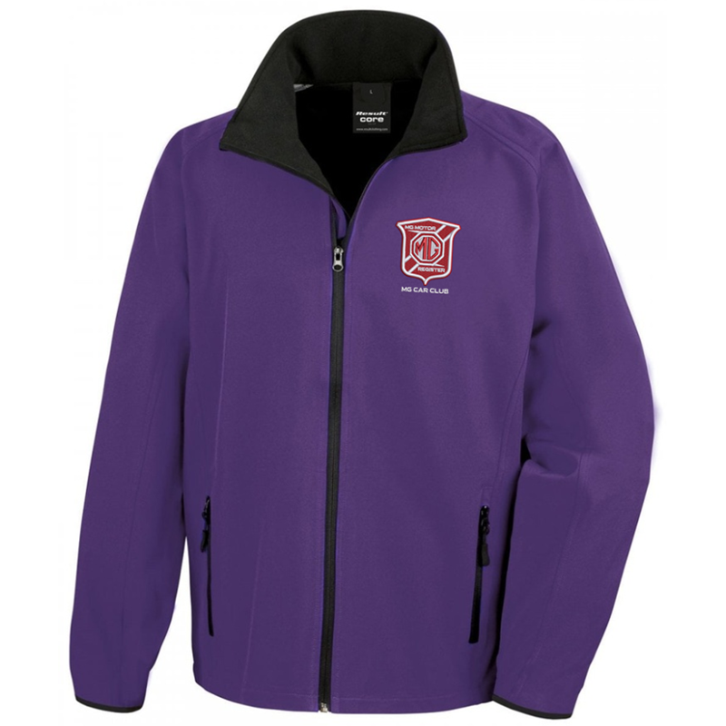 Colours soft shell jacket with embroidered logo.