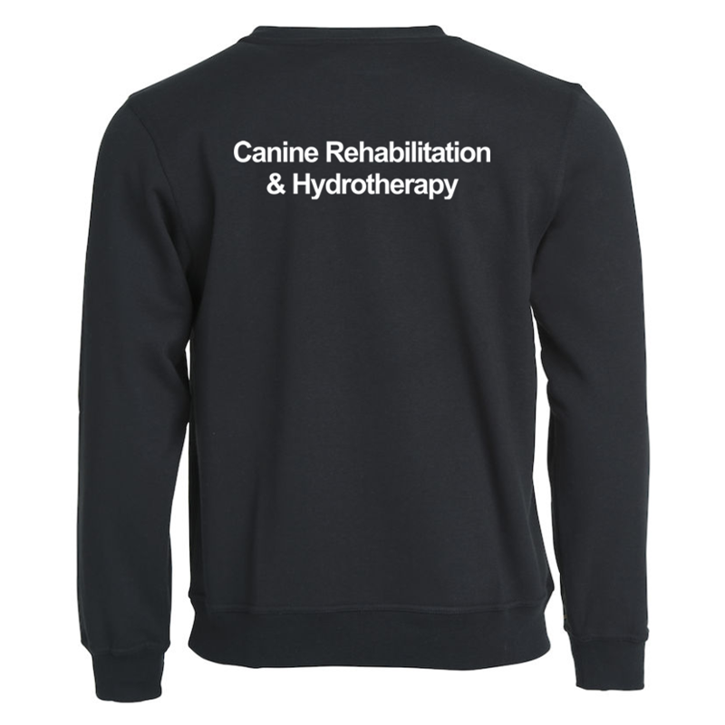 Unisex Crew neck Sweatshirt with logo embroidered front left breast and course name printed to the back