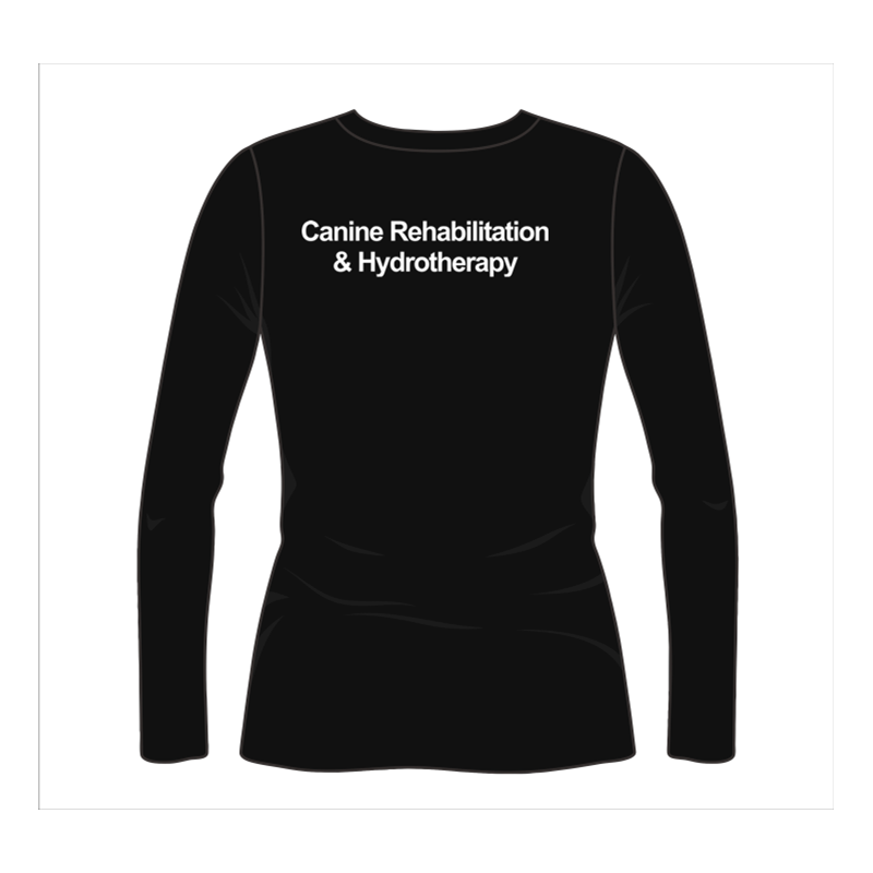 Ladies Fitted Long Sleeved T shirt with logo embroidered front left breast and course name printed to the back