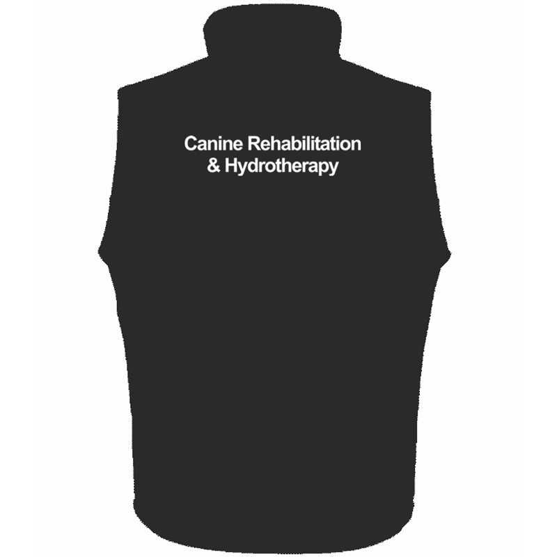 Mens/Unisex Soft Shell Gilet with logo embroidered front left breast and course name printed to the back