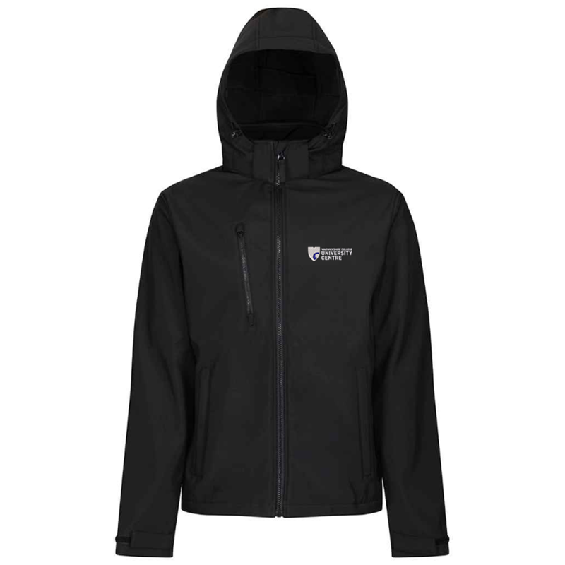 Ladies Soft Shell Jacket with logo embroidered front left breast and course name printed to the back