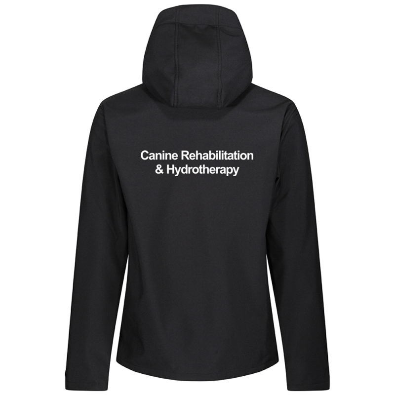 Ladies Soft Shell Jacket with logo embroidered front left breast and course name printed to the back