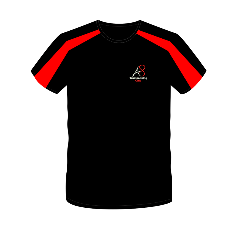 Cool T Shirt in Black/Red with logo to front only