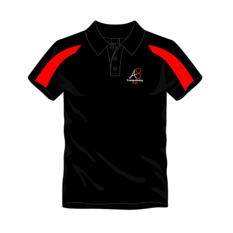Activ8 Cool Polo in Black/Red, logo to the front