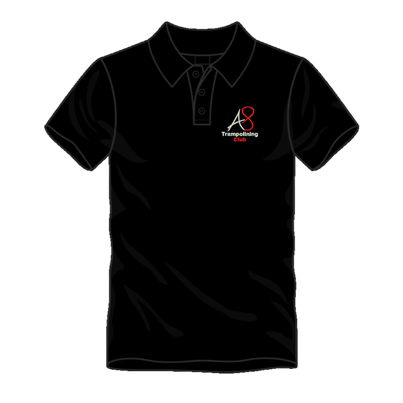 Activ8 Cool Polo in Black, logo to the front