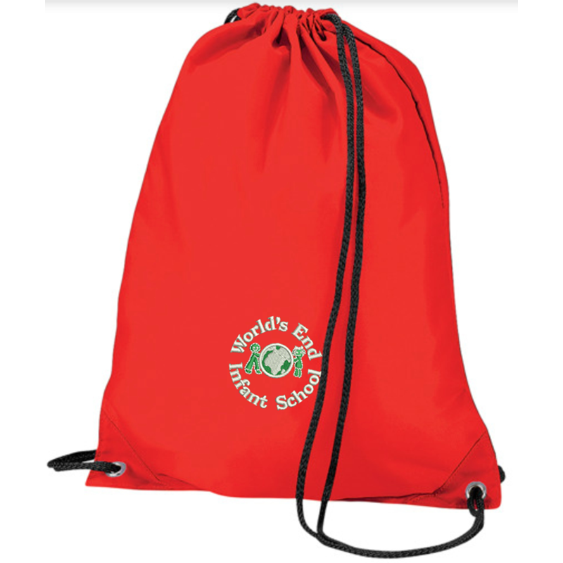 School PE Bag, logo embroidered to one side.
