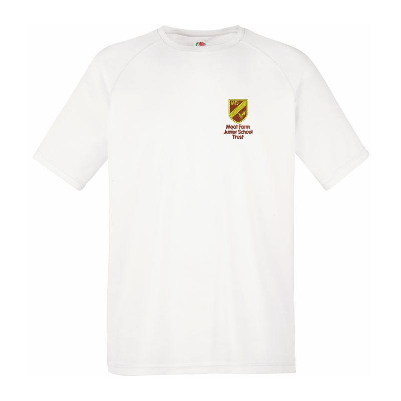 Kids Performance  T Shirt in white with logo left breast
