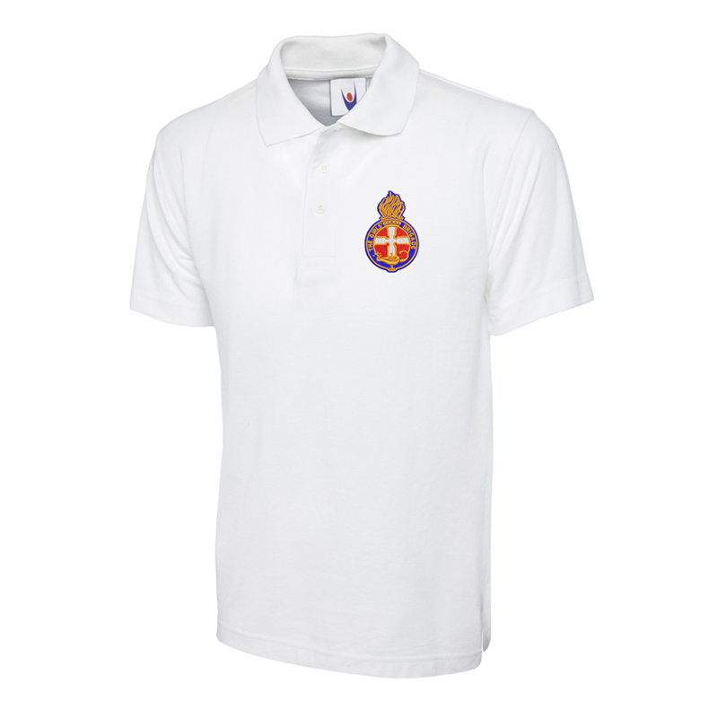 Poycotton Poloshirt in white, embroidered Girls Brigade logo to left chest as worn. Available in Childs and Adults Sizes.