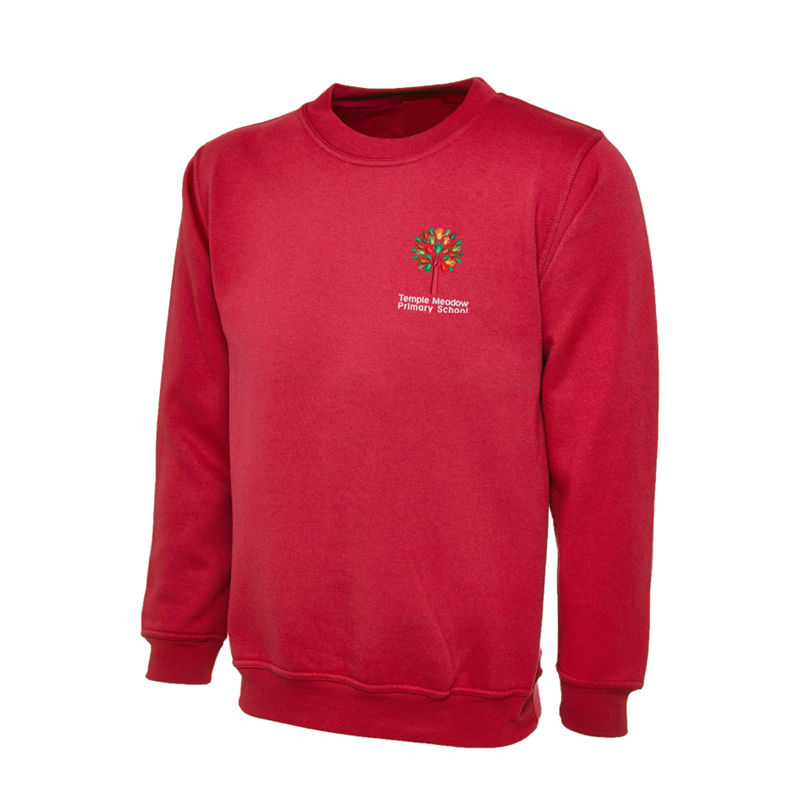 Crew neck sweatshirt  embroidered with School logo.