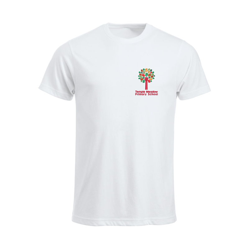 Crew neck cotton t shirt  embroidered with School logo.