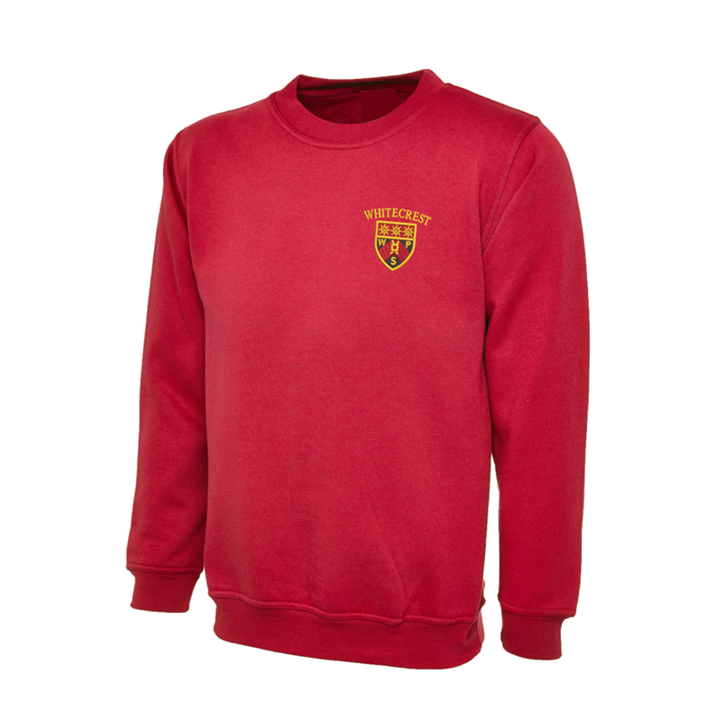 Crew neck sweatshirt embroidered with School logo.