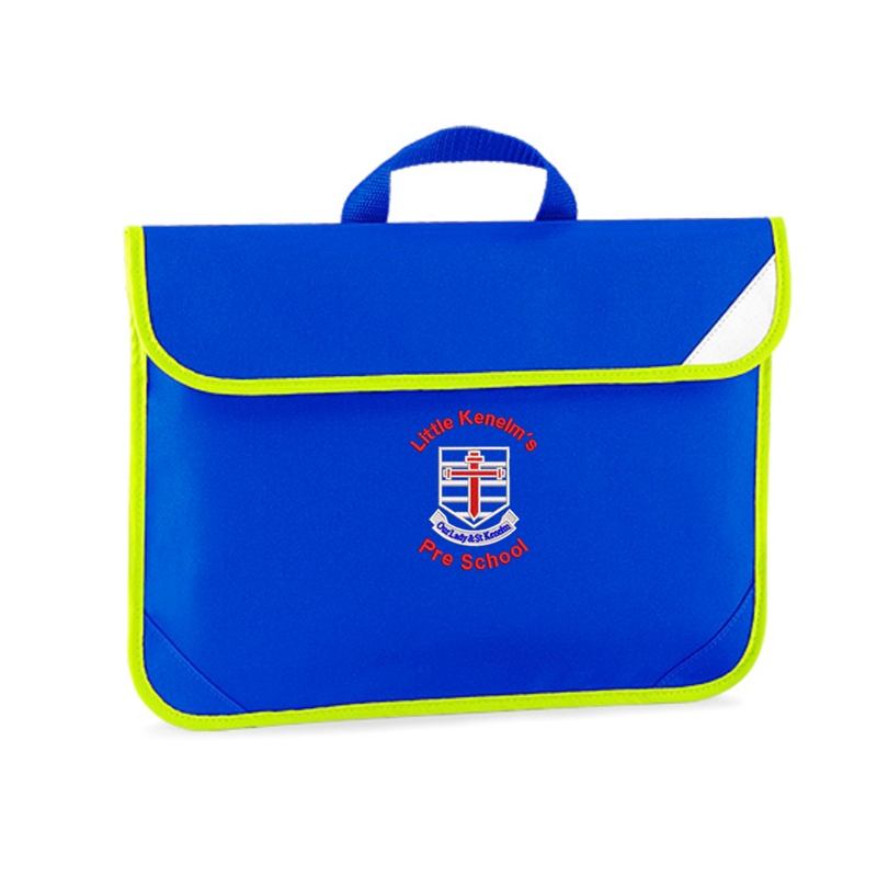 Book bag embroidered with Pre School logo.