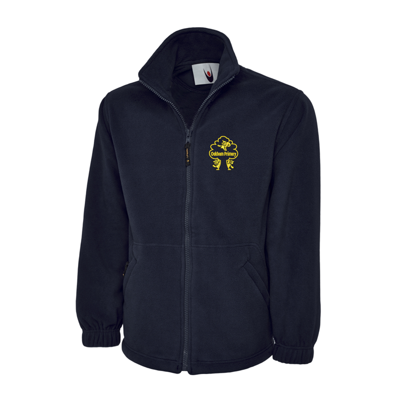 Full Zip Fleece Jacket embroidered with School logo.