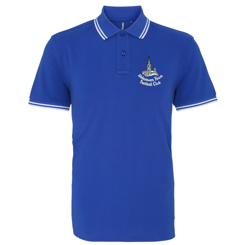 Premium quality poloshrt embroidered HTFC Church logo.