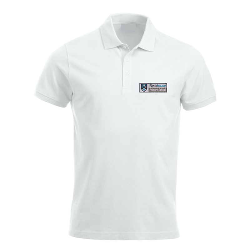 Durable comfort cotton mix poloshirt embroidered with School logo