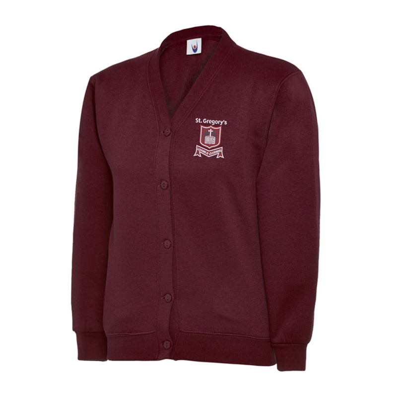 Jersey fabric Cardigan embroidered with School logo.