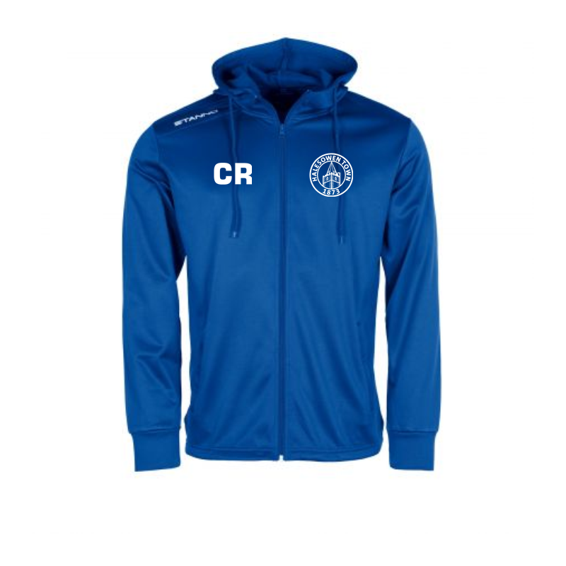Academy Hoodec Tracksuit top, Royal Blue, printed  club logo and initials