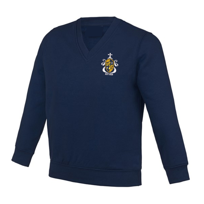 School V Neck Sweatshirt, with  logo embroidered.