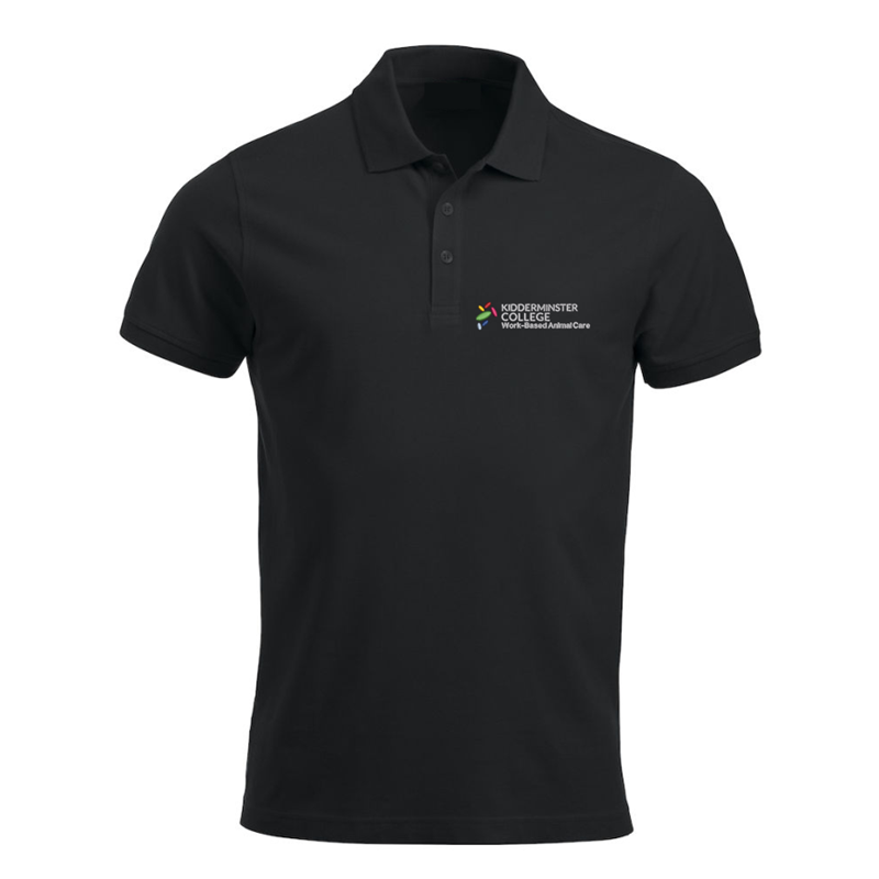 Polycotton Poloshirt embroidered logo left breast.
