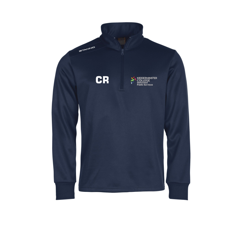 1/4 Zip Top with college logo and initials