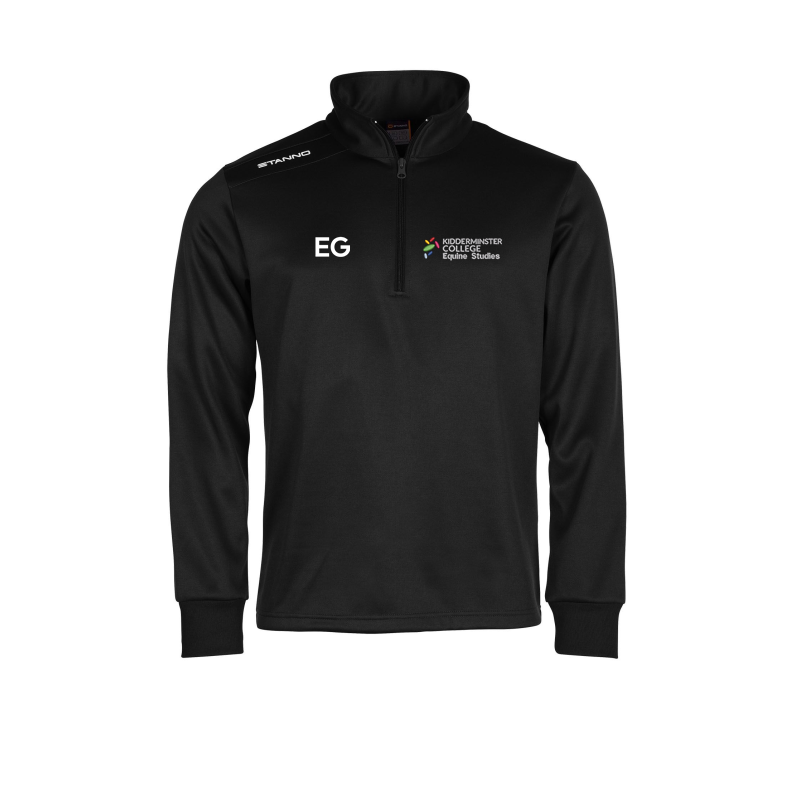 1/4 Zip Top with college logo and initials
