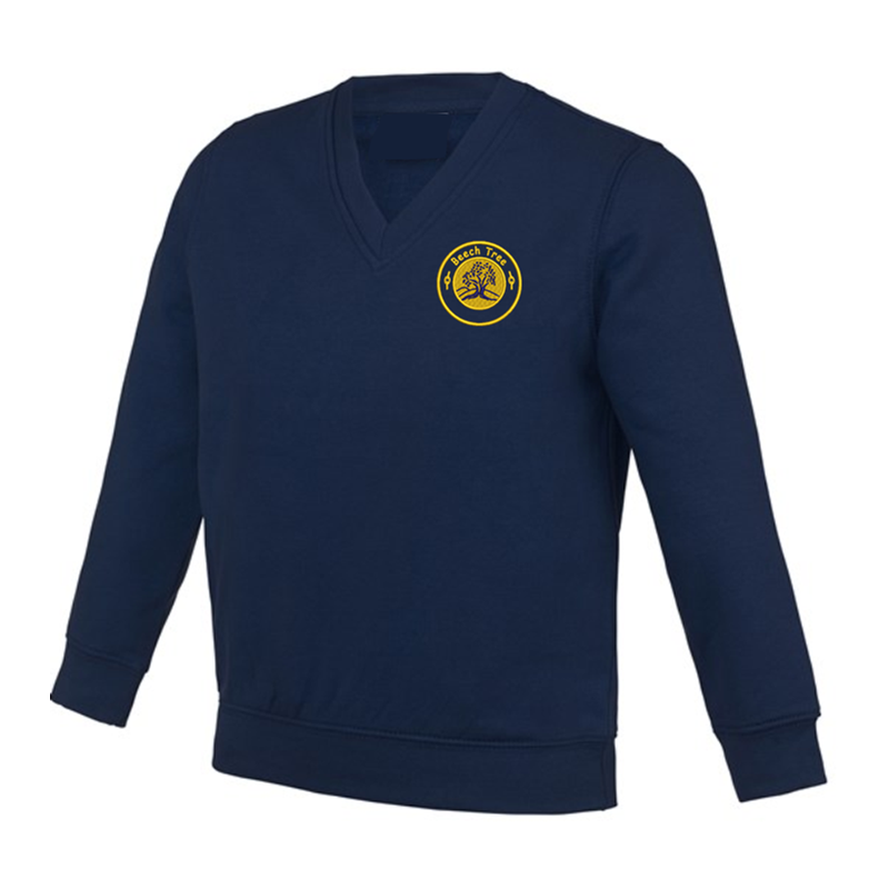 V Neck Sweatshirt  with embroidered logo