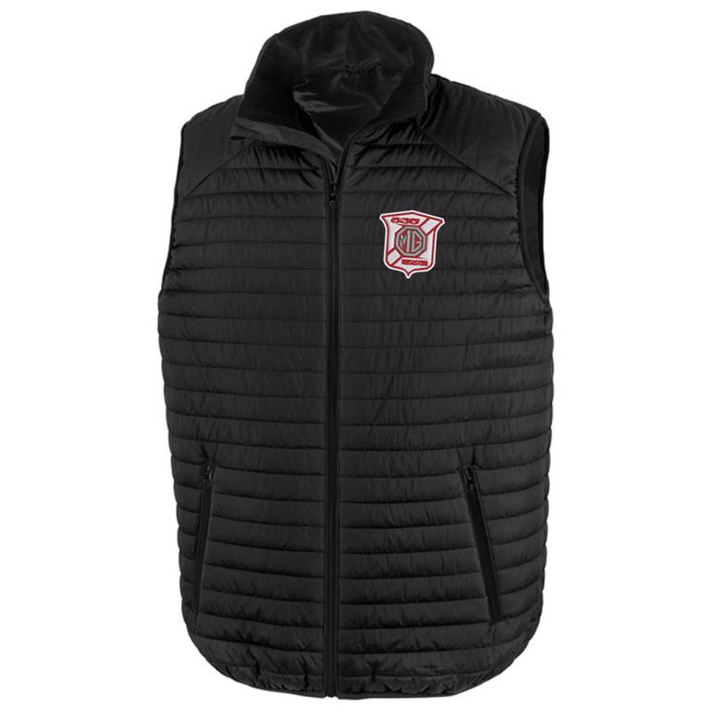 Thermoquilt padded gilet, sizes  S to 3XL,  embroidered logo to left breast