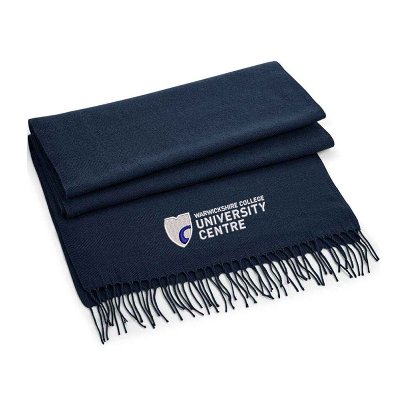 Luxury soft yarn knitted scarf, embroidered wth logo to one end. Hand wash only, do notiron, do not dry clean