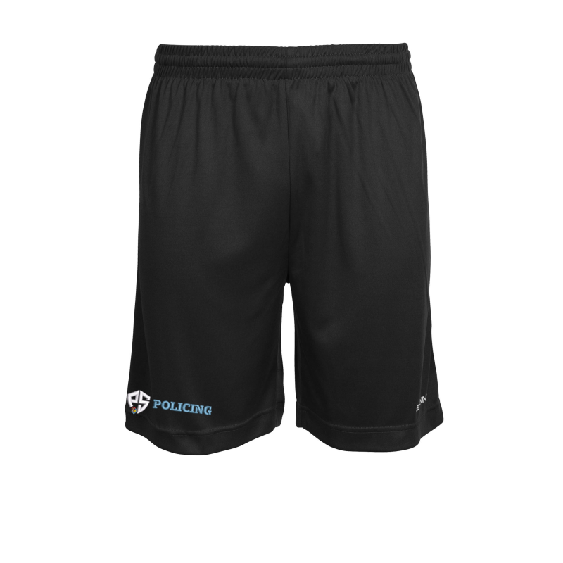 Polyester sports shorts,  with embroidered logo.