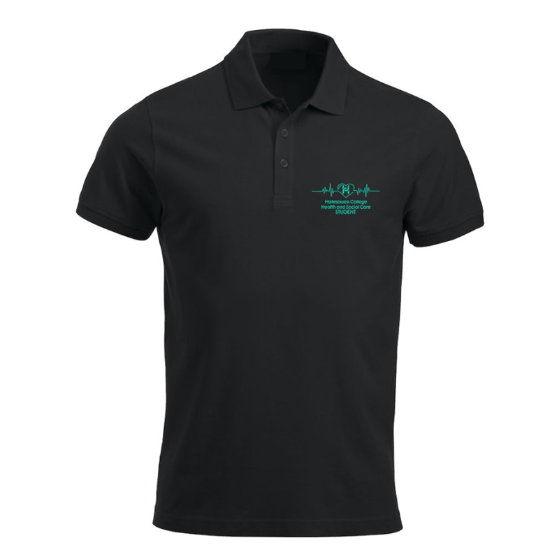 Polycotton poloshirt embroidered with logo to the left breast.