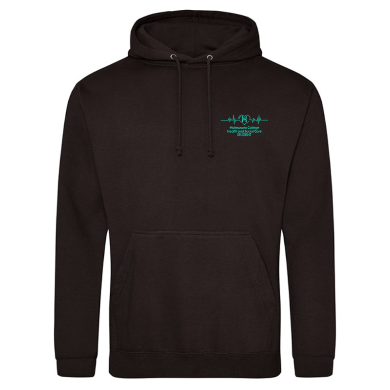 Classic overhead hooded sweatshirt with embroidered logo to left breast.
