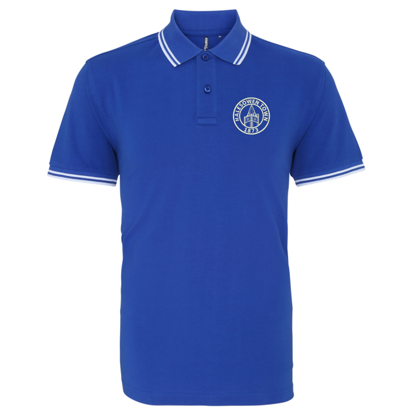 100% Cotton poloshirts, Adult Unisex size only with embroidered logo to left breast.
