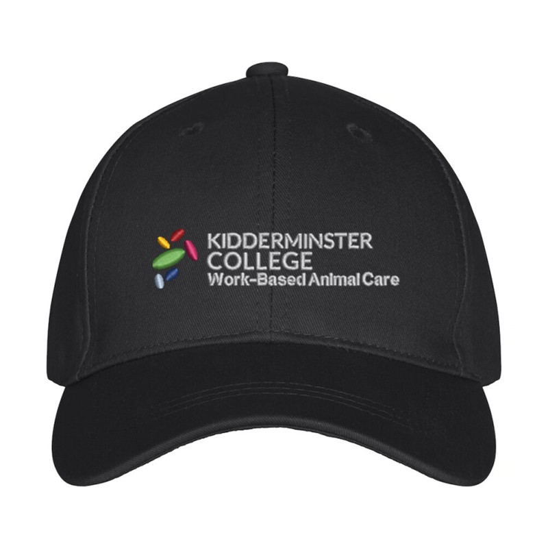 Premium baseball cap embroidered Animal Care logo to front.