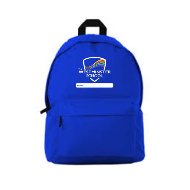 Backpack embroidered with School logo.
