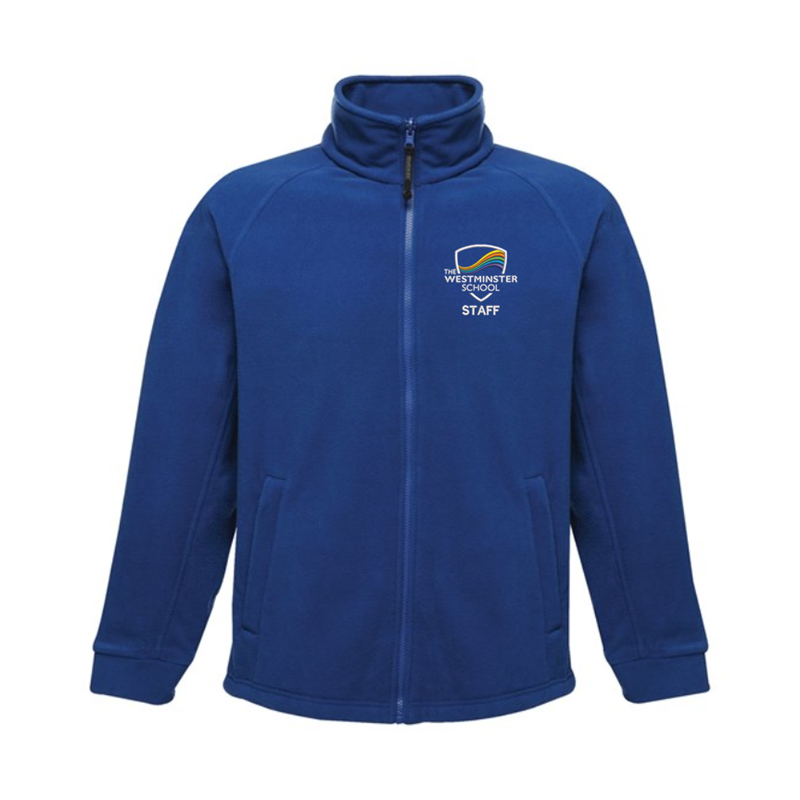 Fleece jacket with embroidered logo.