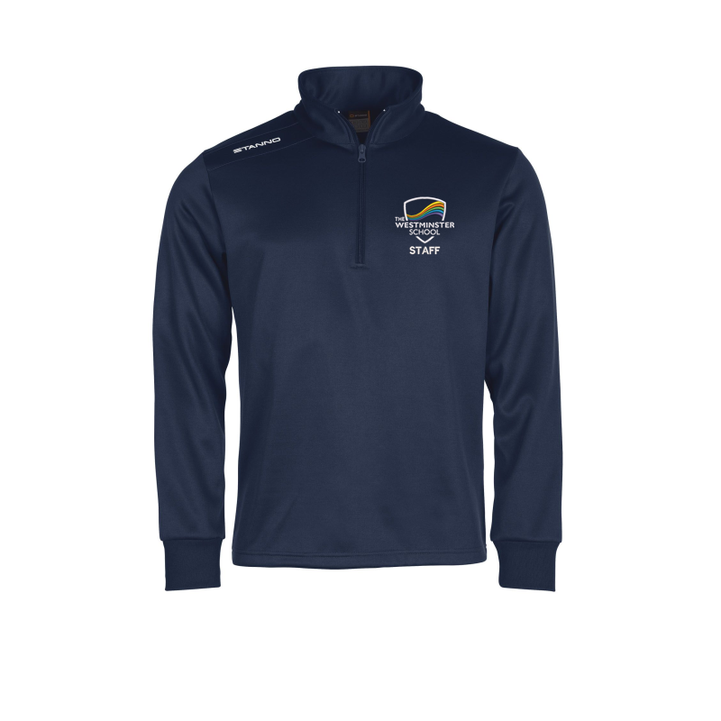 Quarter Zip Long Sleeve Top with embroidered logo.